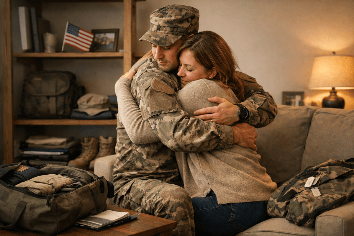Military service member with spouse